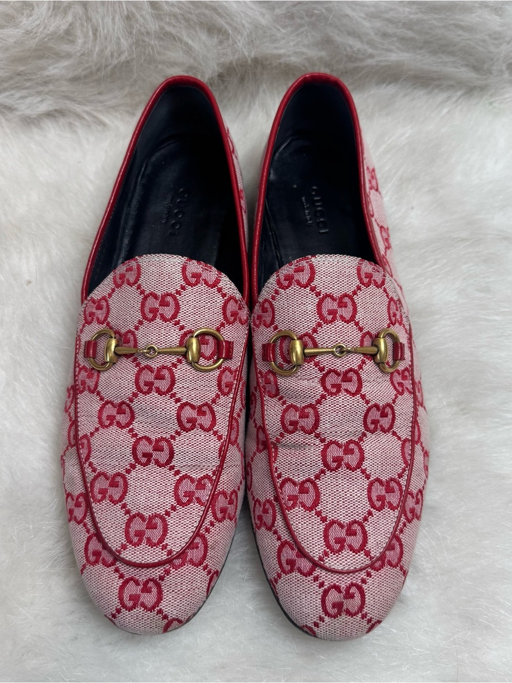 Gucci Jordaan Horsebit GG Canvas Loafers - Picture 4 of 12